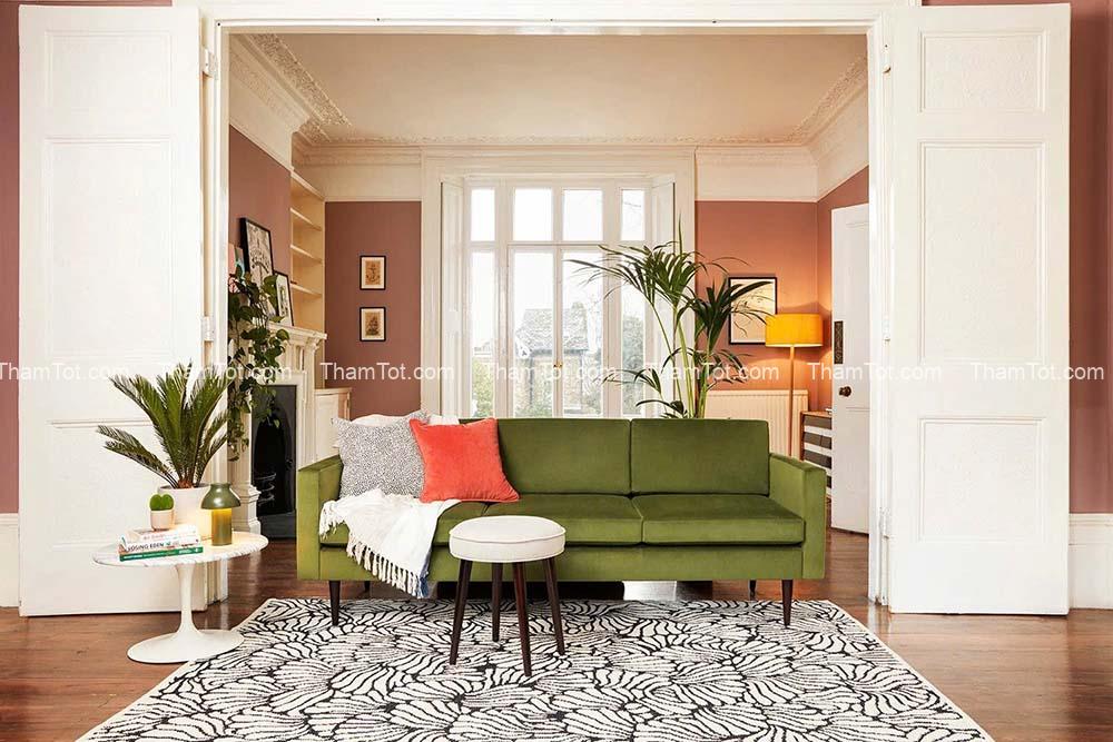 Cách phối thảm trang trí với sofa giúp phòng khách sang trọng hơn