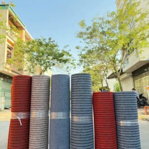 Thảm cuộn nỉ sọc màu xanh