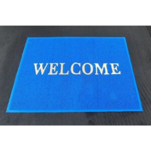 Thảm chùi chân WELCOME màu xanh