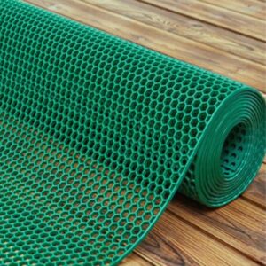 Thảm nhựa lưới tổ ong màu xanh