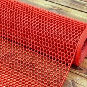 Thảm nhựa lưới tổ ong màu đỏ