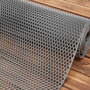 Thảm nhựa lưới tổ ong màu xám