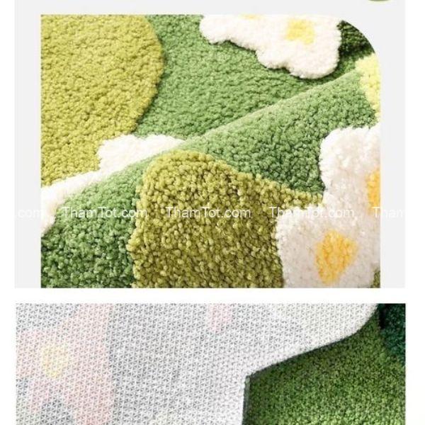 tham-trai-san-det-thu-cong-hoa-tiet-co-xanh-2 Họa tiết hoa nổi tạo chiều sâu thị giác