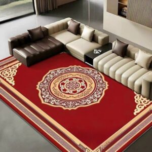 Thảm trải sàn len dệt thủ công đỏ