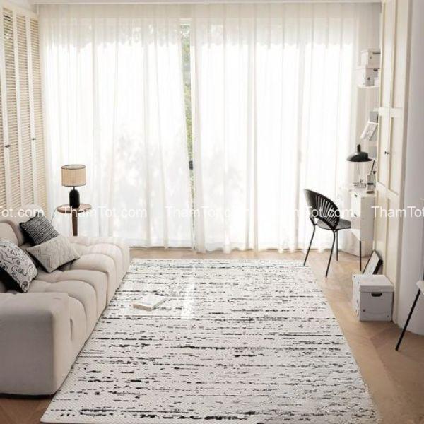 tham-trai-san-phong-khach-truot-nuoc-5 Nền kem tạo cảm giác sáng và thoáng