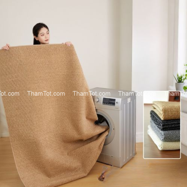 tham-trai-san-phong-khach-vai-lanh-5 Tấm thảm phòng khách vải lanh
